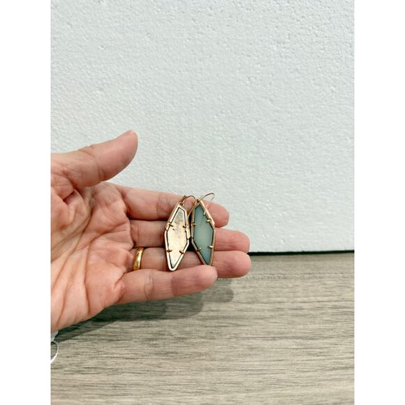 Kendra Scott Bex Rhodium, 14k-Rose Gold Plate/Drusy Agate Drop Earrings - Picture 4 of 4